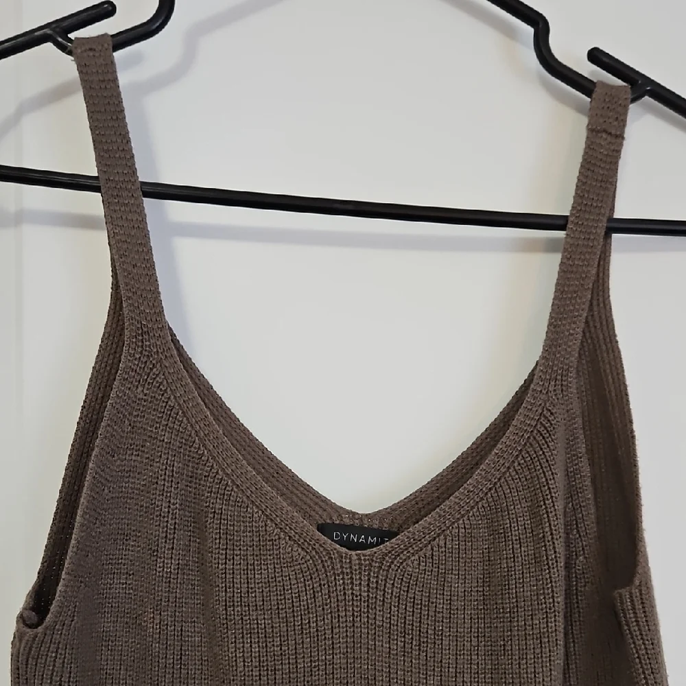 Dynamite Army Green Taupe Ribbed Knit Tank Dress - Picture 3 of 3